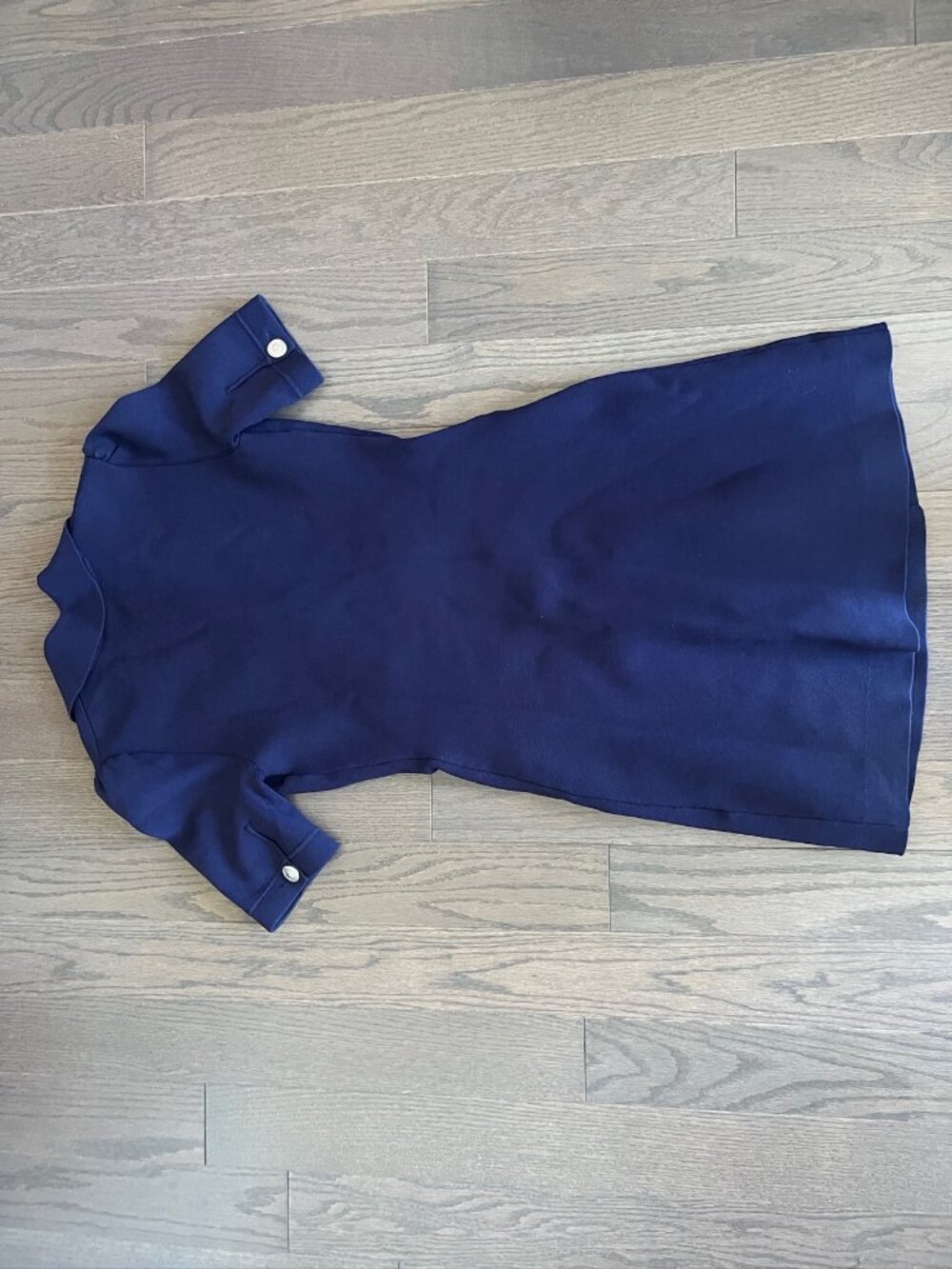 Maje Navy Double-Breasted Short-Sleeve Dress, Size 34, Like New